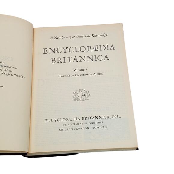 1959 Edition Encyclopedia Britannica Vtg HC Volume 7 DAMASCU to EDUC Educational - Picture 5 of 13